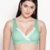 Shyle Bay Green Lace Trim Cotton Criss Cross Nursing Bra -Shyaway 8118 bay 01