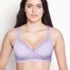 Shyle Lilac Melange Lace Neckline Nursing Bra 1 Shyle Lilac Melange Lace Neckline Nursing Bra -Shyaway 8186 lilac