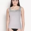 Shyle Grey Square Lace Neck Ribbed Camisole 1 Shyle Grey Square Lace Neck Ribbed Camisole -Shyaway 8213 grey 01