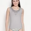 Shyle Grey Lace V Neck Ribbed Camisole 2 Shyle Grey Lace V Neck Ribbed Camisole -Shyaway 8220 grey 01