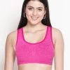 Shyle Pink Melange Low Impact RacerBack Sports Bra -Shyaway 8302 pink 01