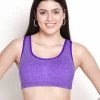 Shyle Purple Melange Low Impact RacerBack Sports Bra
