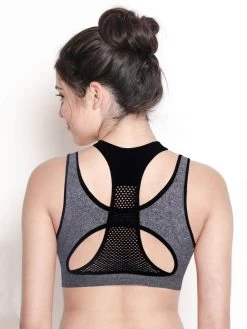 Shyle Black Melange Pull Over Racer Back Sports Bra 7 Shyle Black Melange Pull Over Racer Back Sports Bra -Shyaway 8519 blackmelange 02