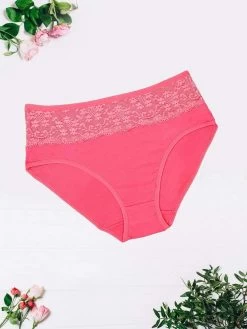 Shyle Coral Lace Front Plus Size Hipster Panty