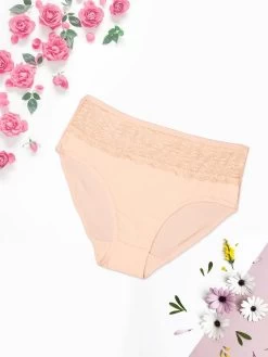 Shyle Ivory Lace Front Plus Size Hipster Panty