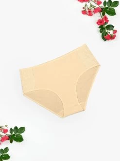 Shyle Ivory Skin Full Coverage Solid Lace Hipster Panty