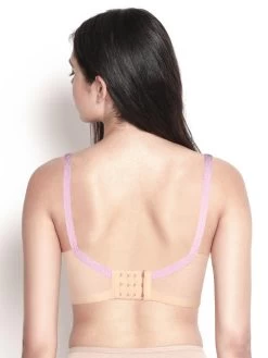 Shyle Light Orange With Lilac Straps Nursing Bra -Shyaway 8802 lightorangelilac 02