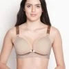 Shyle Brown Stripe Print Cotton Nursing Bra -Shyaway 8893 brown 01