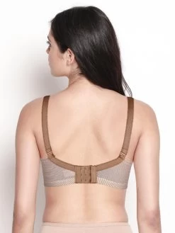 Shyle Brown Stripe Print Cotton Nursing Bra -Shyaway 8893 brown 02
