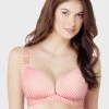 Shyle Coral Stripe Print Cotton Nursing Bra -Shyaway 8893 coral