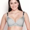 Shyle Grey Stripe Print Cotton Nursing Bra 2 Shyle Grey Stripe Print Cotton Nursing Bra -Shyaway 8893 grey