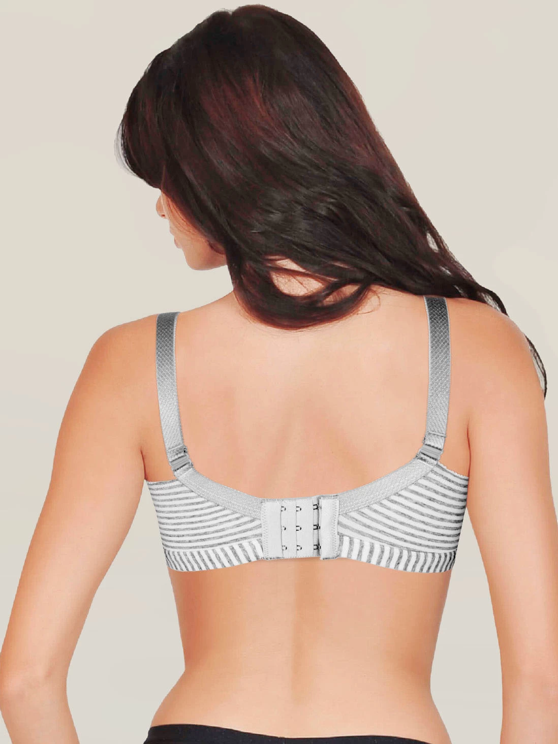 Shyle Grey Stripe Print Cotton Nursing Bra 5 Shyle Grey Stripe Print Cotton Nursing Bra - Image 3