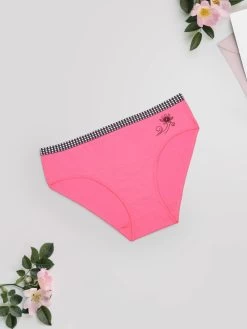 Shyle Fandango Pink Full Coverage Polka Printed Bikini Panty