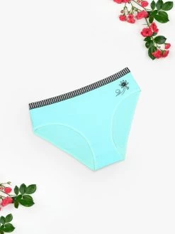 Shyle Paradise Blue Full Coverage Polka Printed Bikini Panty