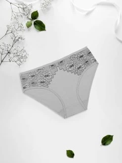 Shyle Cloud Grey Full Coverage Printed Bikini Panty