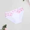 Shyle White Full Coverage Printed Bikini Panty