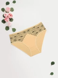 Shyle Wheat Skin Full Coverage Printed Bikini Panty