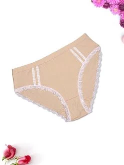 Shyle Nude Lace Print Plus Size Hipster Panty