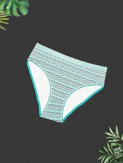 Shyle Aqua Green Black Tribal Print Plus Size Hipster Panty