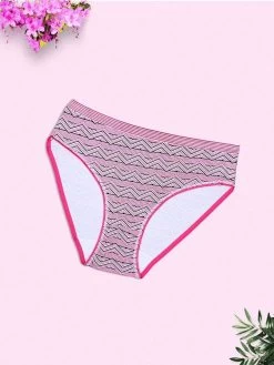 Shyle Pink Black Tribal Print Plus Size Hipster Panty