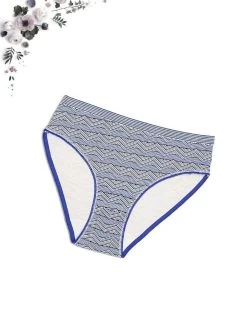 Shyle Royal Blue Black Tribal Print Plus Size Hipster Panty