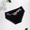 Shyle Black Beauty Full Coverage Floral Printed Hipster Panty -Shyaway 89361 blackbeauty