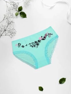 Shyle Paradise Blue Full Coverage Floral Printed Hipster Panty