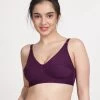 Susie Dark Purple Wirefree Seamed Everyday Bra