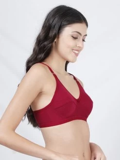 Susie Red Dahlia Wirefree Moulded Everyday Bra -Shyaway ai1002 reddahlia side 1