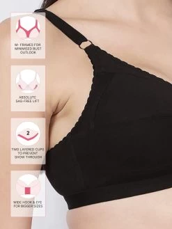 Susie Black Beauty Wirefree Full Coverage No Sag M Frame Bra 7 Susie Black Beauty Wirefree Full Coverage No Sag M Frame Bra -Shyaway ai1003 blackbeauty fea 1