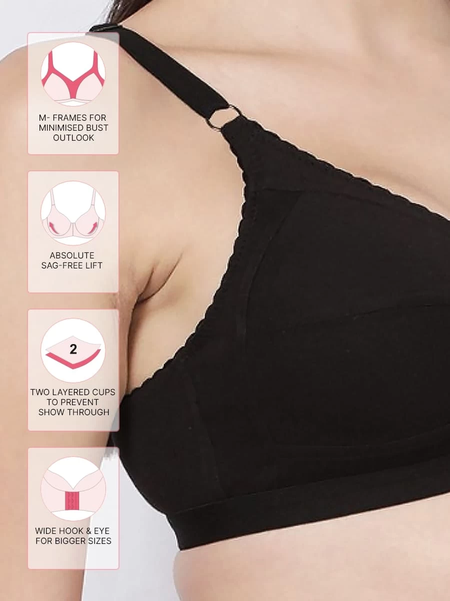 Susie Black Beauty Wirefree Full Coverage No Sag M Frame Bra 4 Susie Black Beauty Wirefree Full Coverage No Sag M Frame Bra - Image 2