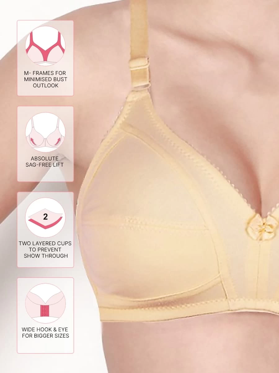Susie Double Cream Wirefree Full Coverage No Sag M Frame Bra 4 Susie Double Cream Wirefree Full Coverage No Sag M Frame Bra - Image 2