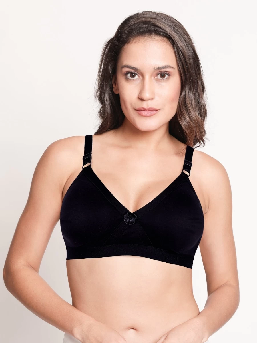 Susie Black Beauty Wirefree Full Coverage Moulded Cotton Bra 3 Susie Black Beauty Wirefree Full Coverage Moulded Cotton Bra