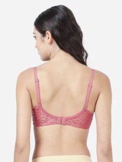 Susie Coral Pink Non Padded Wirefree Lace Bra 9 Susie Coral Pink Non Padded Wirefree Lace Bra -Shyaway ai1012 coralpink back