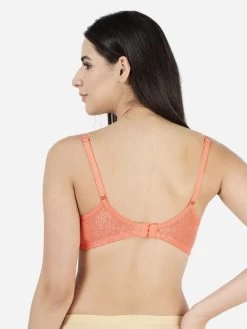 Susie Peach Parfait Non Padded Wirefree Lace Bra -Shyaway ai1012 peachparfait back