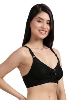 Shyaway Black Lace Embellished Minimizer Bra -Shyaway b009 black 1
