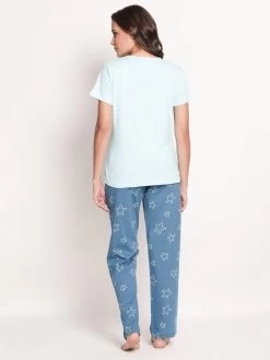 Shyaway DeepLagoon Blue Starfish Printed Pyjama Set -Shyaway back 1 3