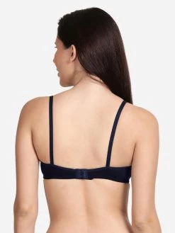 Shyle Navy Non Padded Seamed Solid Casual Bra 13 Shyle Navy Non Padded Seamed Solid Casual Bra -Shyaway back 38