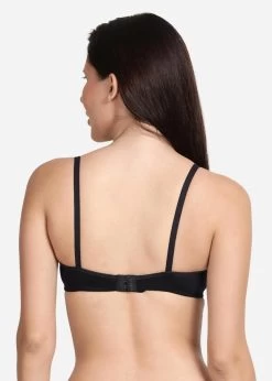 Shyle Black Non Padded Seamed Solid Casual Bra -Shyaway back 41