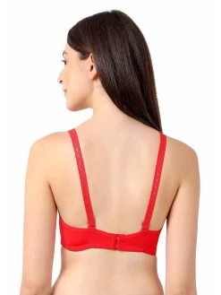 Susie Red Moulded Lace Bra With Underwire -Shyaway back 42