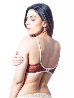 Susie Rust Lace Winged Underwired T-Shirt Bra -Shyaway back 58