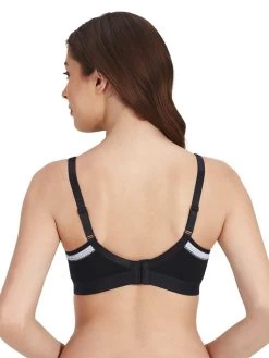 Amante Black Moulded Mesh Neckline Active Bra -Shyaway back 7 2