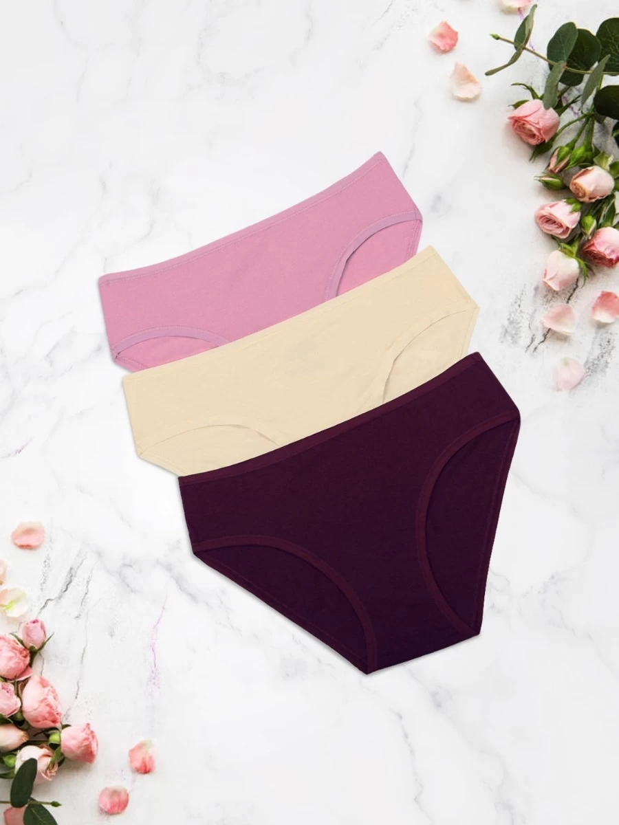 Amante Multicolor Pack Of 3 Solid Bikini 6 Amante Multicolor Pack Of 3 Solid Bikini - Image 4