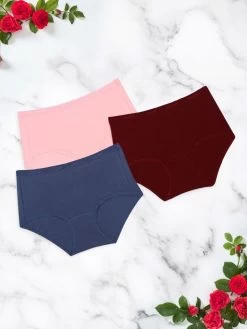 Amante Multicolor Pack Of 3 Solid Full Breif -Shyaway c433 solid