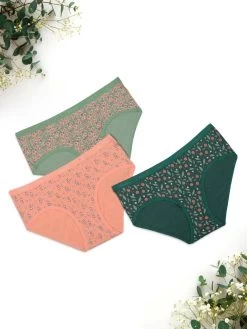 Amante Multicolor Pack Of 3 Printed Bikini -Shyaway c438 print