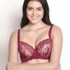 Susie Maroon Moulded Floral Lace Bra 1 Susie Maroon Moulded Floral Lace Bra -Shyaway cd015 maroon 01