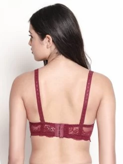 Susie Maroon Moulded Floral Lace Bra -Shyaway cd015 maroon 04