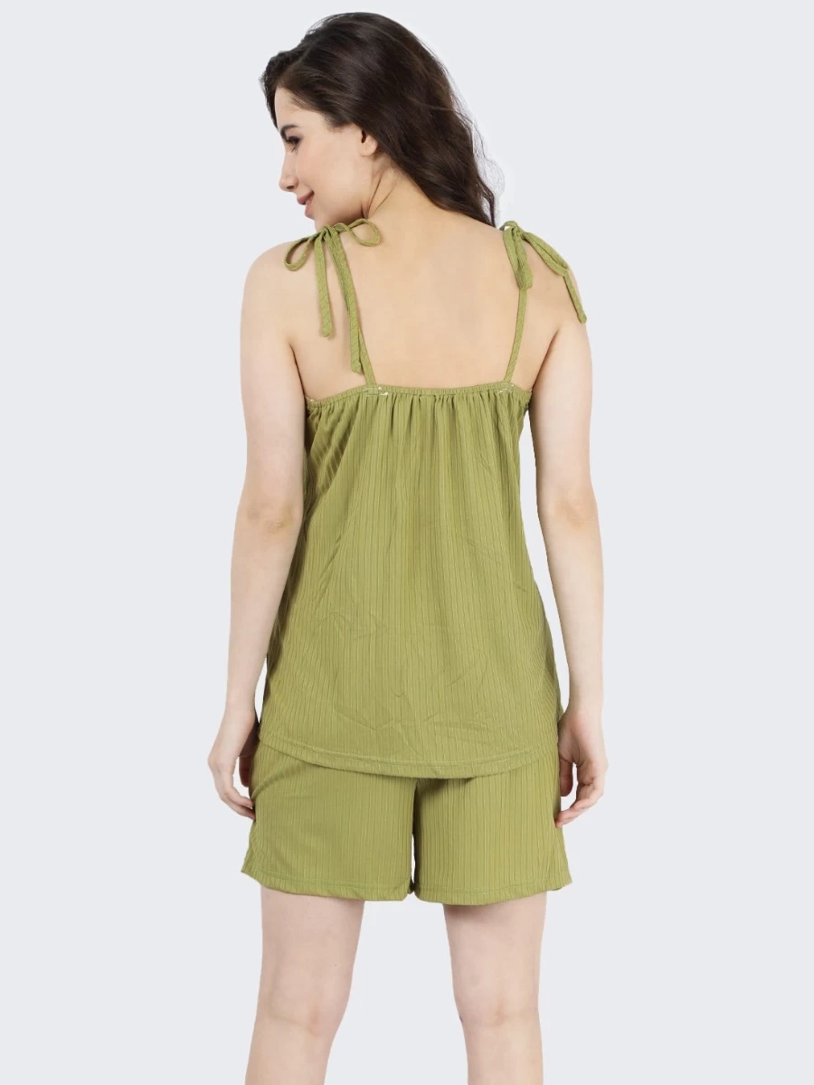 Susie Jade Green Lace Neckline Ribbed Shorts Set 7 Susie Jade Green Lace Neckline Ribbed Shorts Set - Image 5