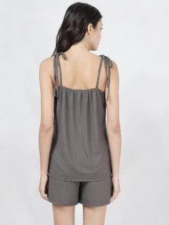 Susie Stormfront Grey Lace Neckline Ribbed Shorts Set 9 Susie Stormfront Grey Lace Neckline Ribbed Shorts Set -Shyaway cjn20009 stormfrontgrey 03