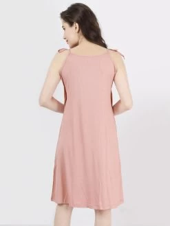 Susie Mary Rose Lace Front Slit Ribbed Chemise -Shyaway cjn20011 maryrose 2